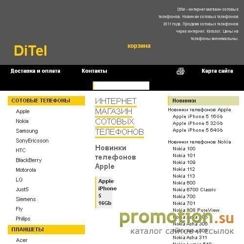 Архивное изображение: Ditel.ru: Продажа через интернет. карты памяти
