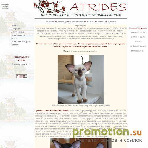 Архивное изображение: Ориентальные и сиамские кошки питомника АТРИДЕС