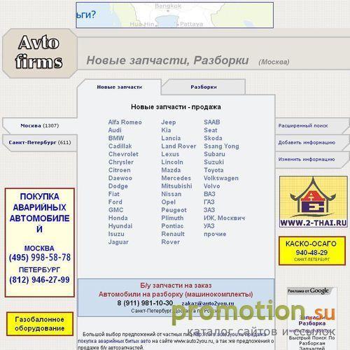 Архивное изображение: Запчасти, разборки - каталог автофирм